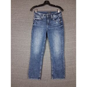 Silver Jeans Womens Jeans 27x23 Blue Denim Suki Capri Classic Casual Chic Indie